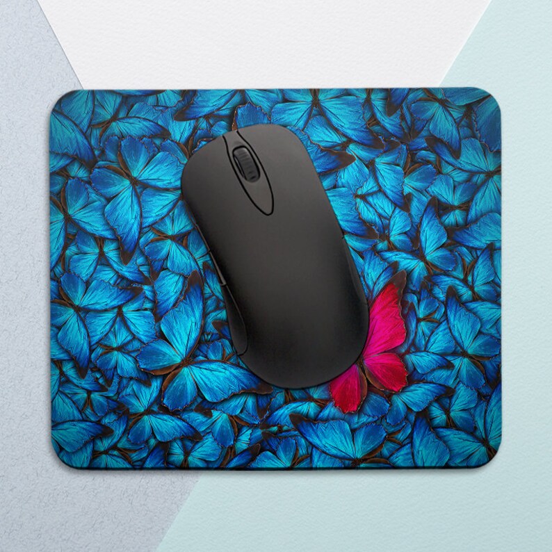 Butterfly Mouse Pad Girl Mouse Pad Round Mousepad Women Mouse Etsy