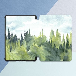 Watercolor green forest Kindle Paperwhite case Inspirational print Kindle All-new 10th gen Kindle case Kindle sleeve Nature kindle case 2019