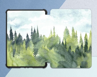 Watercolor green forest Kindle Paperwhite case Inspirational print Kindle All-new 10th gen Kindle case Kindle sleeve Nature kindle case 2019