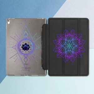 Purple mandala iPad black case Ornament iPad 7th gen iPad 10 2 iPad case 9 7 Round pattern iPad case 10 5 iPad 11 2020 Mini 5 smart Gift