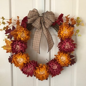 Fall wreath, Autumn wreath, Year-Round wreath, Everyday wreath, Front Door wreath, Farmhouse Decor, Home Decor, Housewarming, Mums