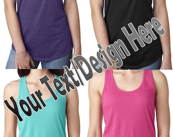 Personalisierte Racerback Tank Tops - DEIN EIGENER Text/Design - perfekt für Gruppen, besondere Events, Rennen, Marathons und vieles mehr!