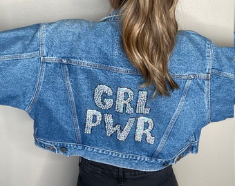 GRLPWR Embroidered Denim Jacket