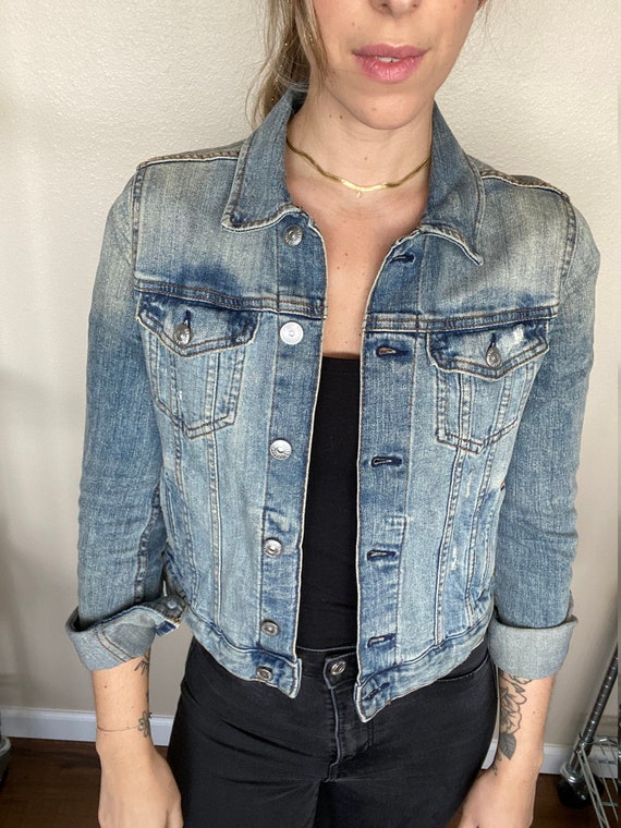 H&m red denim jacket sales