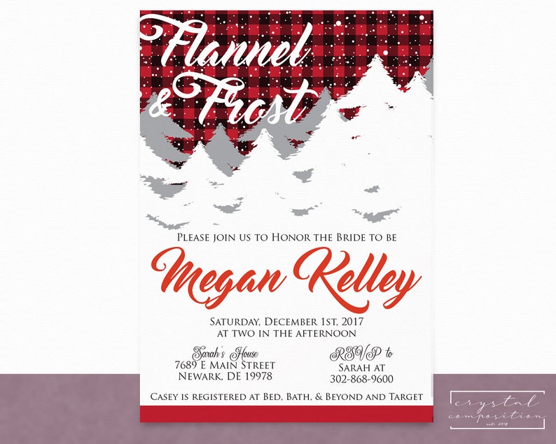 Flannel and Frost Bridal Shower Invitation Printable Winter | Etsy