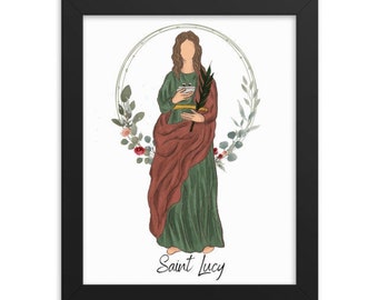 Lámina artística católica de Santa Lucía: Decoración católica para el hogar (descarga digital)