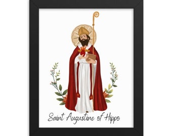 Saint Augustine of Hippo, DOWNLOADABLE PRINT, Catholic printable wall art, Catholic home decor, Catholic art, Digital art print