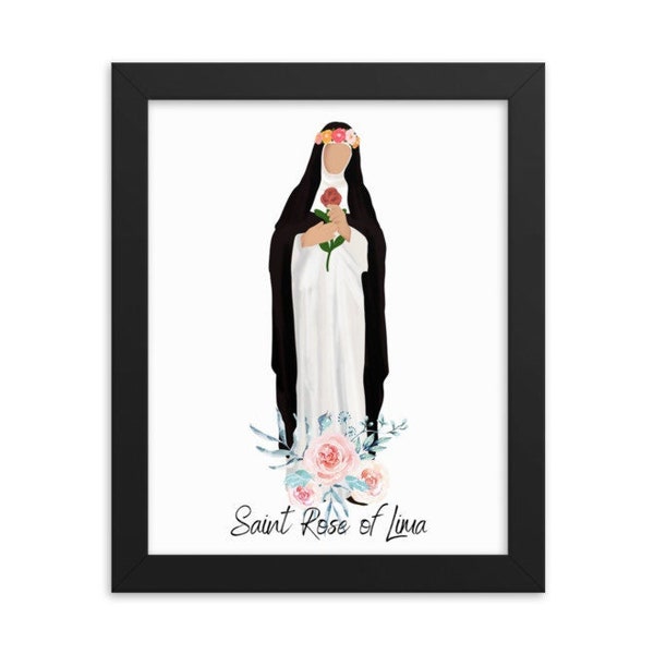 Saint Rose of Lima, DOWNLOADABLE PRINT, Catholic printable wall art, Catholic home decor, Catholic art, Digital art print
