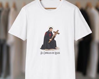Saint Camillus de Lellis Catholic T-Shirt | Prayerful Devotional Tee