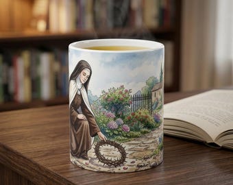 Saint Therese Catholic Coffee Mug, Catholic GIfts