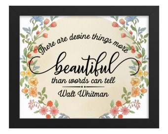 Walt Whitman Quote Print: Floral Literary Wall Art (Digital Download)