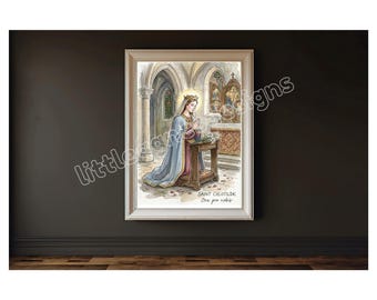 Saint Clotilde- Queen of the Franks, Catholic Saint Art