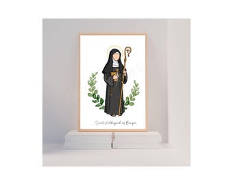 Saint Hildegard of Bingen, Catholic Saint Print