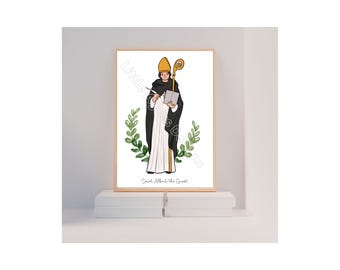 Saint Albert Art Print, Catholic Gift (Digital Download 5x7