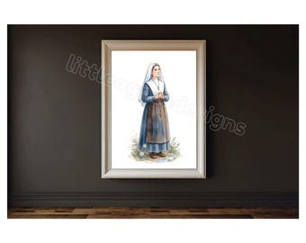 Saint Bernadette, Catholic Saint Print