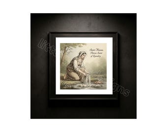 Saint Hunna Catholic Print, Patron Saint Laundry (Digital Download)