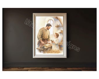 Saint Joseph The Carpenter, Catholic Saint Print