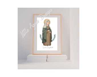 Saint Elizabeth Catholic Art Print: Mother of John the Baptist (Digital Download)