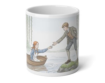 Anne of Green Gables and Gilbert Blythe, Hand Illustrated Mug | Vintage Literature Mug