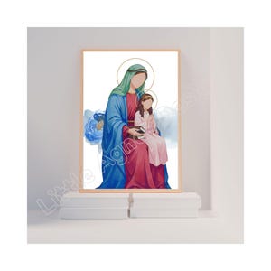 Saint Anne Child Mary, Catholic Saint Print