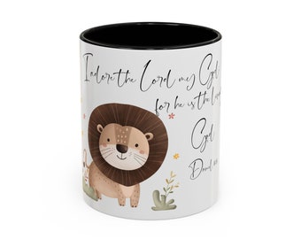 Daniel and the Lion's Den, Catholic Coffee Mug
