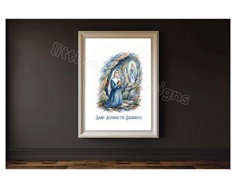 Saint Bernadette, Catholic Saint Print