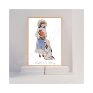 Saints Martha & Mary, Catholic Saint Prints