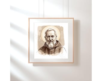 Saint Padre Pio Art, Catholic Saint Print