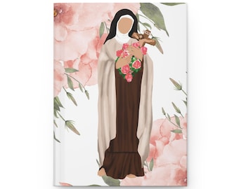 Saint Therese Catholic Hardcover Journal: Floral Gift Notebook
