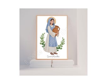 Saint Martha, Catholic Saint Prints