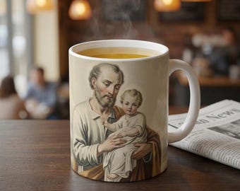 Saint Joseph Art Catholic Coffee Mug, Catholic Gifts