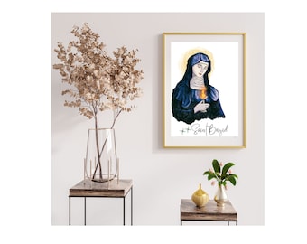 Saint Brigid of Ireland Art: Catholic Home Decor (Downloadable Print)