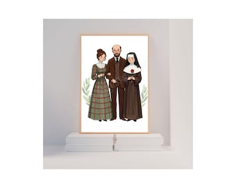 Impression d'art catholique Sainte-Thérèse et ses parents (téléchargement numérique)