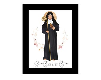 Saint Gertrude Print: Catholic Art (5x7) (Digital Download)