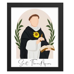 Saint Thomas Aquinas, Catholic Saint, DOWNLOADABLE PRINT, Catholic printable wall art, Catholic home decor, Catholic art