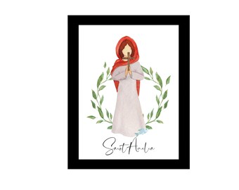 Saint Amelia, Catholic Saint Print