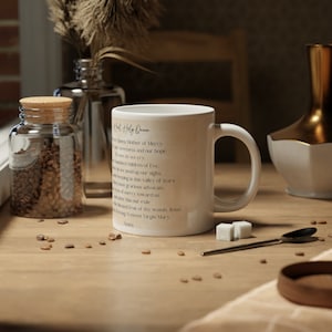 Salve Regina Marian Coffee Mug, Hail Holy Queen