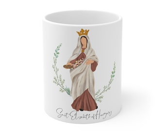 Saint Elizabeth of Hungary Coffee Mug: Catholic Gift