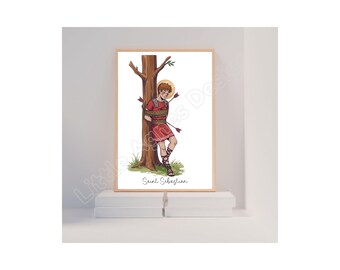 Saint Sebastian, Catholic Saint Print
