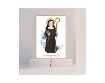 Saint Hildegard of Bingen, Catholic Saint Print