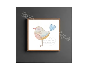 Let All That You Do Be Done In Love, Corinthians 16:14, Catholic Print