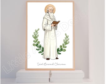 Saint Bernard Clairvaux, Catholic Saint Print
