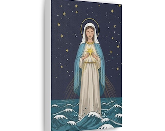 Our Lady Star of the Sea Canvas Matte Wall Hanging