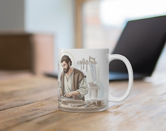 St. Joseph the Worker Prayer Mug | Catholic Saint Mug