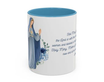 Catholic Marian Mug, Hail Mary Full of Grace