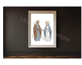Espousal of St Joseph and Blessed Mother, Catholic Saint Print