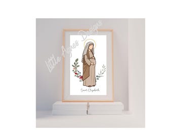 Lámina artística católica de Santa Isabel: Madre de Juan el Bautista (Descarga digital)