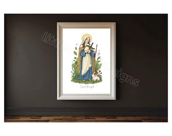 Saint Brigid, Catholic Saint Print