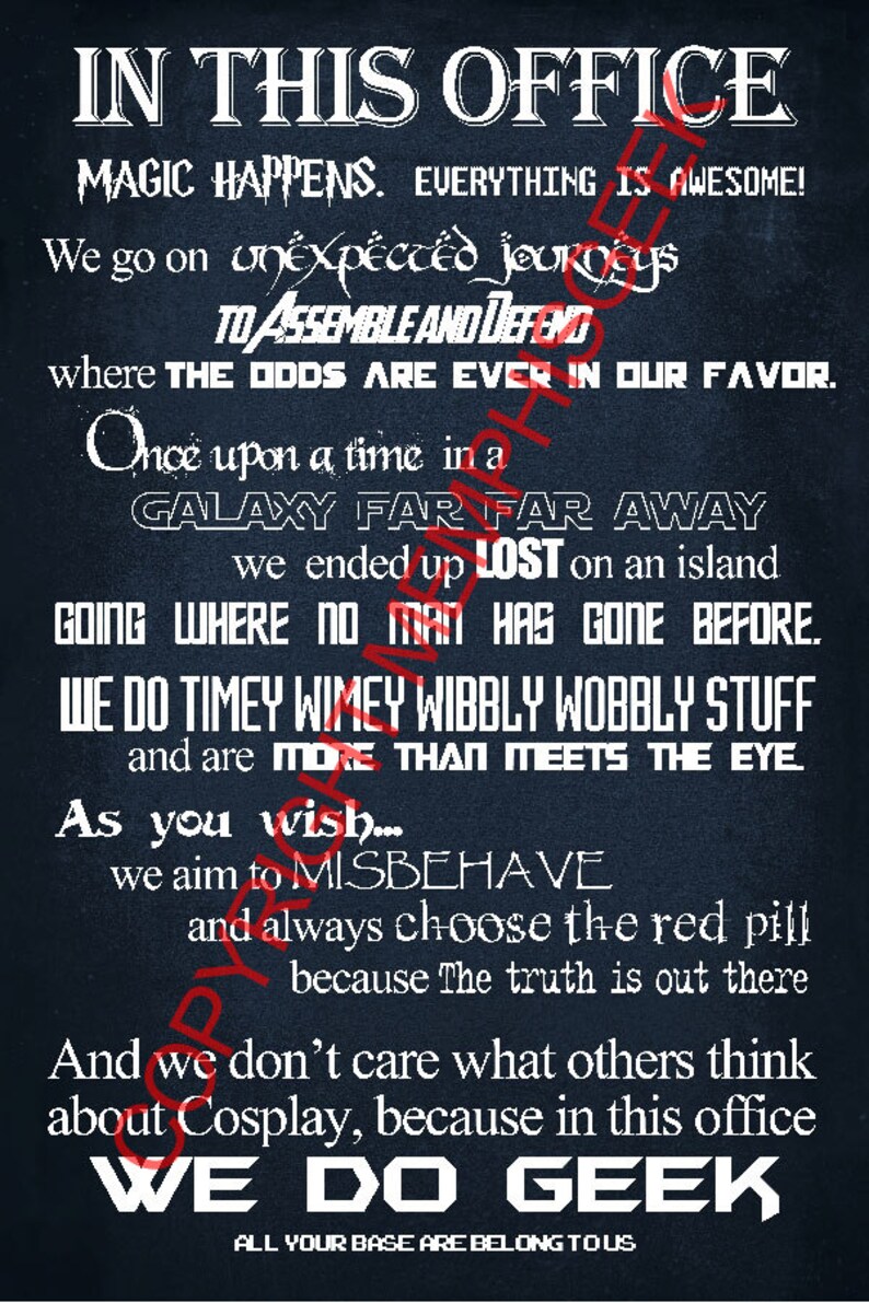 We Do Geek Poster office - Etsy