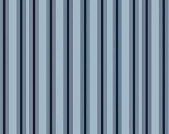 1/2 Yard Flat Fold, Sky Blue Stripes Designer Quilting Cotton by Freedom Garden for Riley Blake Designs